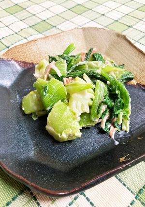 青梗菜＆カニカマ　オイマヨ胡麻和え-レシピのメイン写真