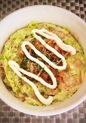 レンジで3分マグでオートミールお好み焼き-レシピのメイン写真
