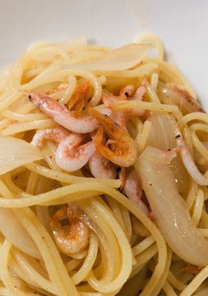生桜えびと新玉ねぎのペペロンチーノ-レシピのメイン写真