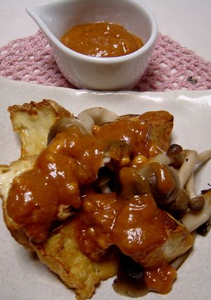 カリッと焼き厚揚げ ガドガド風ソース-レシピのメイン写真