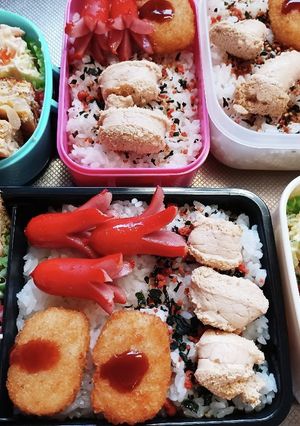 高校生息子、旦那、娘弁当(5/23)-レシピのメイン写真