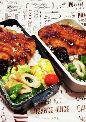男子高校生とんかつのっけ弁当-レシピのメイン写真