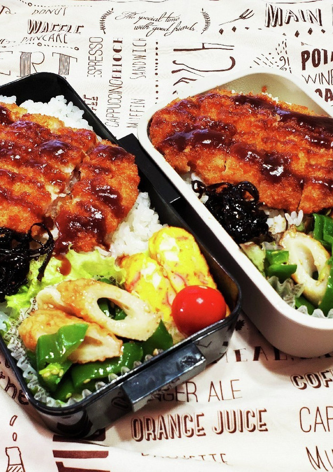 男子高校生とんかつのっけ弁当-レシピのメイン写真