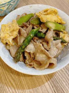豚バラとアスパラのオイスターソース炒め!-レシピのメイン写真