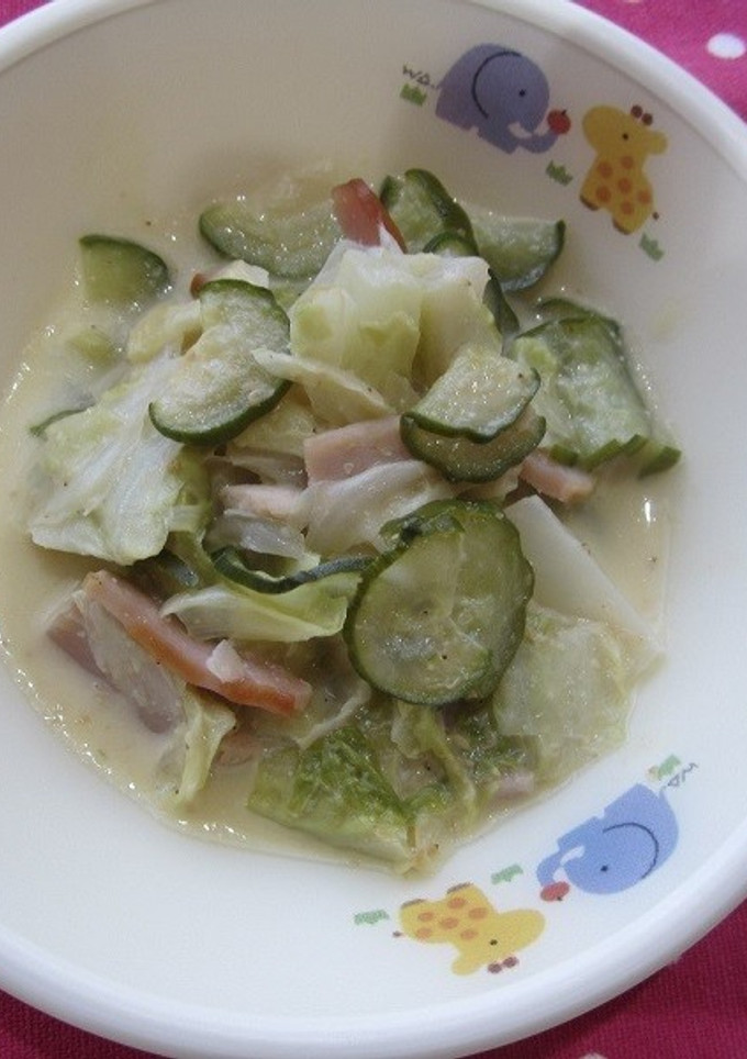 野菜をプラス　キャベツのゴママヨ和え煮-レシピのメイン写真