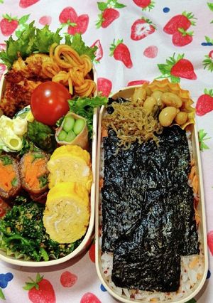 お弁当♪シーチキンハンバーグ&海苔ごはん-レシピのメイン写真