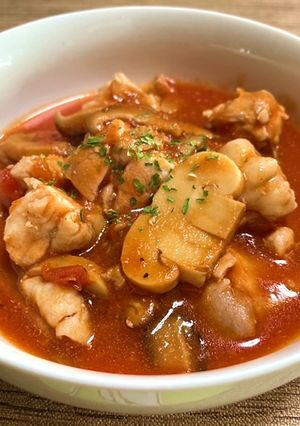 チキンときのこのトマト煮込み-レシピのメイン写真
