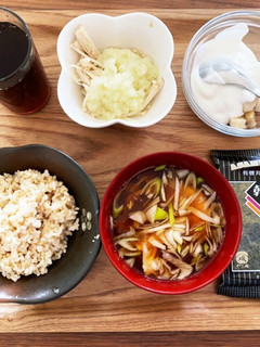 1日目【朝】えのきおろし・卵入り味噌汁-レシピのメイン写真