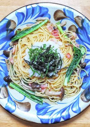ベーコンと小松菜の大根おろし和風パスタ-レシピのメイン写真