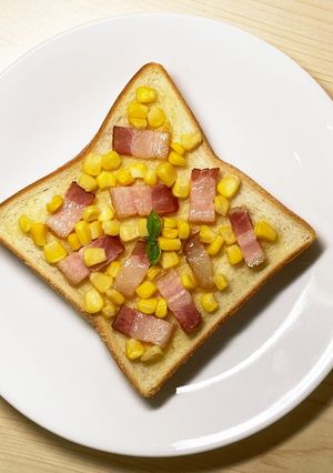 朝食に！ベーコンコーンマヨトースト-レシピのメイン写真