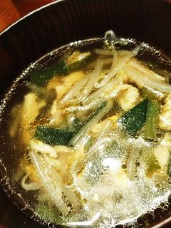 ☆減塩☆鶏肉入りニラモヤシ生姜スープ-レシピのメイン写真
