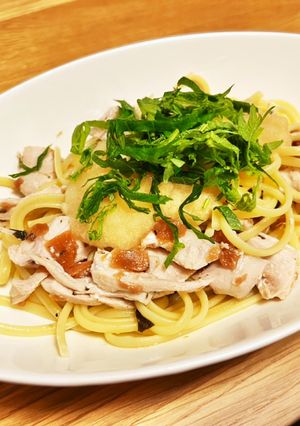 さっぱり！鶏むねの梅ポンおろしパスタ-レシピのメイン写真