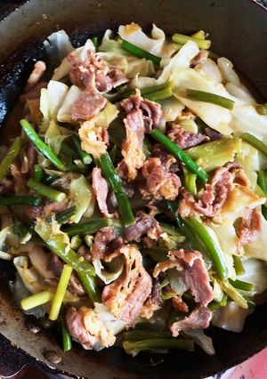 野菜を蒸し焼き#牛カルビで野菜炒め-レシピのメイン写真