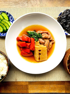煮物 赤コンニャク せせり 竹の子-レシピのメイン写真
