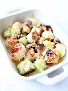 甘くて美味【リーキとベーコンのチーズ焼き-レシピのメイン写真