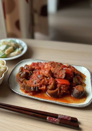 サバ缶と茄子のトマト煮-レシピのメイン写真