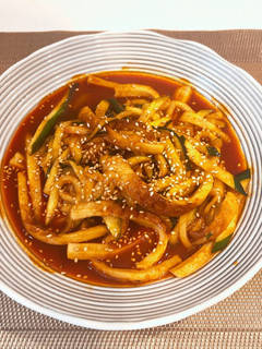 ズッキーニとちくわの韓国風辛炒め-レシピのメイン写真
