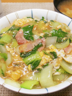 ベーコンとチンゲン菜のあんかけ丼-レシピのメイン写真