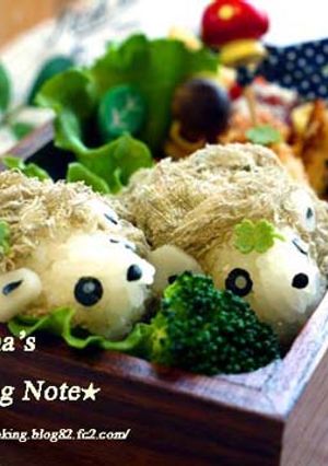 簡単シックに大人キャラ弁★ハリネズミ-レシピのメイン写真