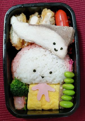 かまぼこちゃんと友☆切り身ちゃんキャラ弁-レシピのメイン写真