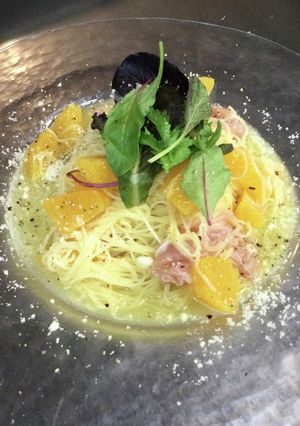 #冷製パスタ　生ハムとオレンジのパスタ-レシピのメイン写真