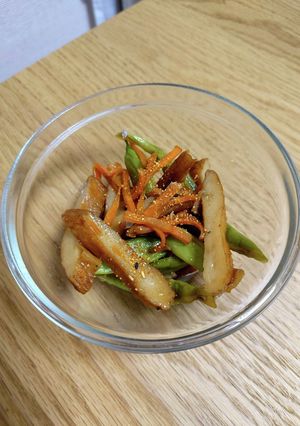 いんげんとさつま揚げの炒め煮　七味がけ♪-レシピのメイン写真