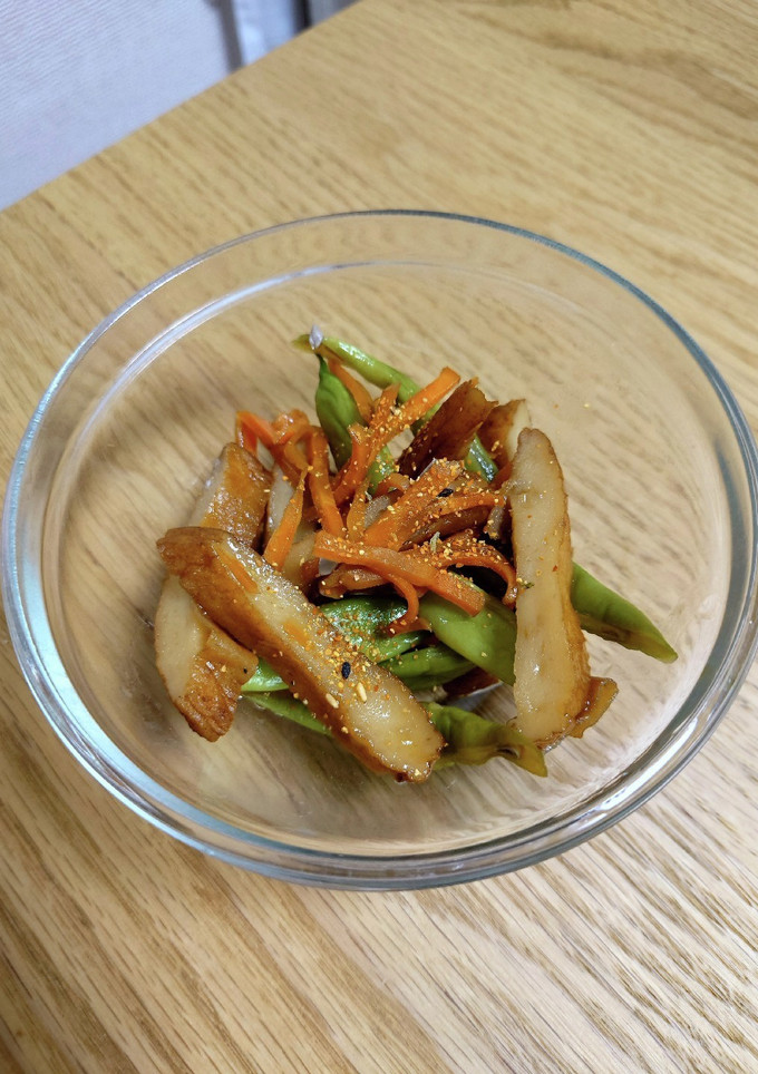 いんげんとさつま揚げの炒め煮　七味がけ♪-レシピのメイン写真