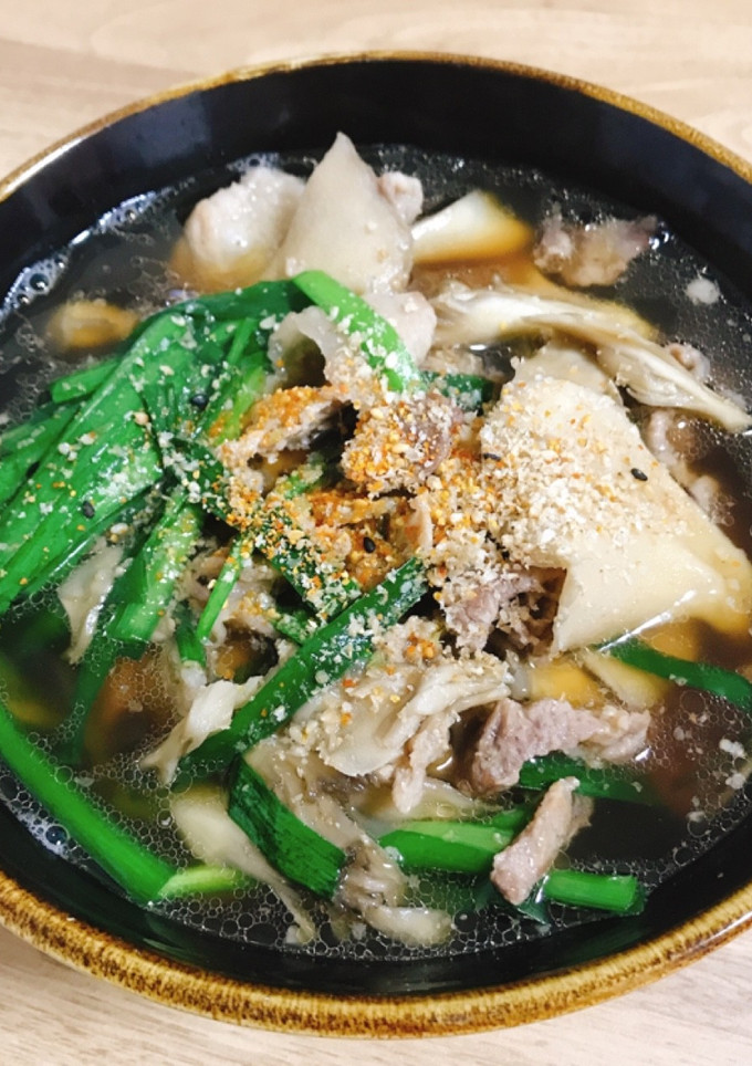 舞茸とニラの肉南蛮つけ汁-レシピのメイン写真