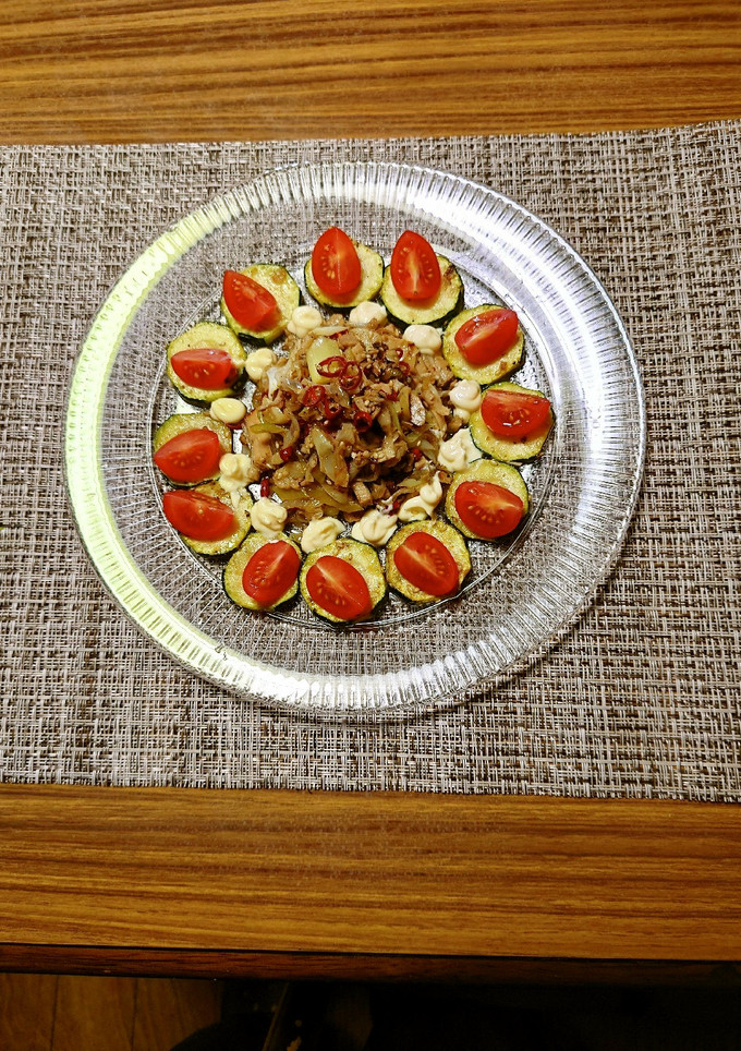 ヨウサマの減塩ズッキーニのネギと焼豚和え-レシピのメイン写真
