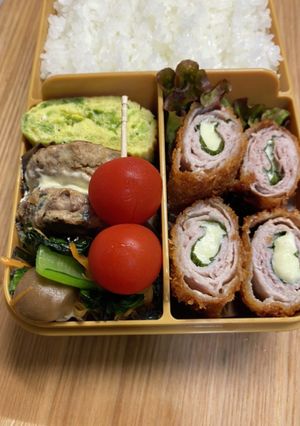 中1女子弁当アスメシ11チーズロールカツ-レシピのメイン写真
