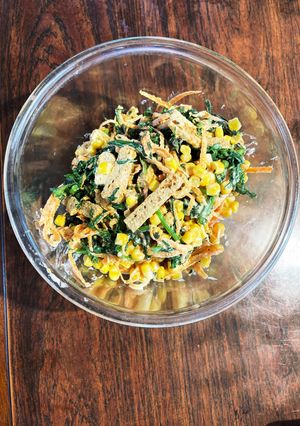 春菊と油揚げのマヨコーン野菜サラダ-レシピのメイン写真