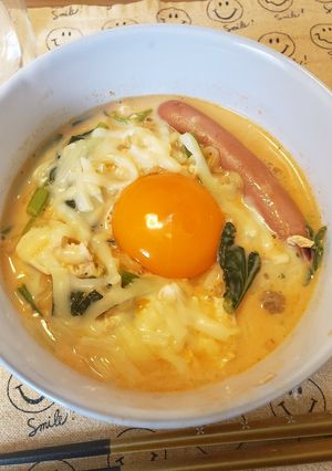 カルボナーラ風 辛ラーメン-レシピのメイン写真