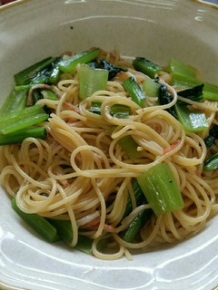 小松菜とカニかまの中華風パスタ-レシピのメイン写真