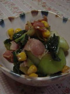 青梗菜とベーコンの炒め物-レシピのメイン写真
