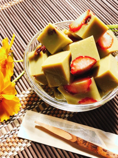 砂糖不使用で罪悪感ゼロ♡甘酒抹茶寒天-レシピのメイン写真