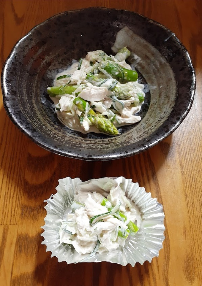 ♪鶏ささみ・きゅうり・アスパラのマヨサラ-レシピのメイン写真