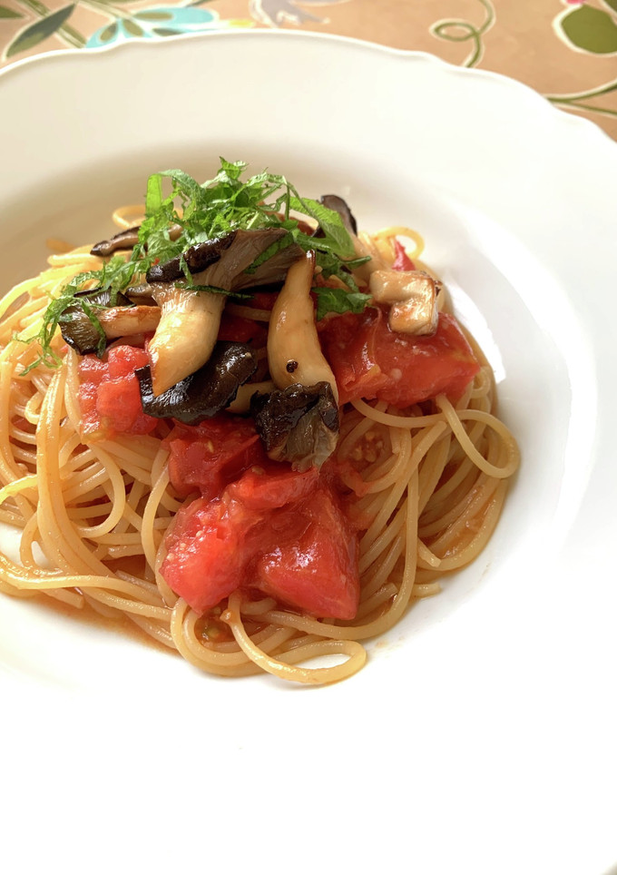 簡単♪ トマトとひらたけの和風パスタ-レシピのメイン写真