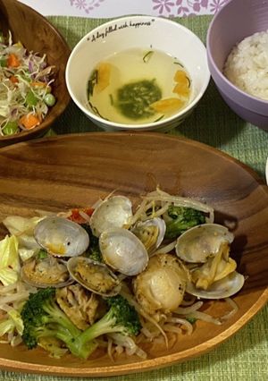 帆立貝と浅蜊の炒めもの-レシピのメイン写真
