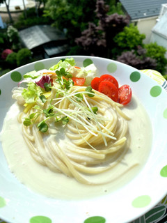 じゃがいも冷製スープでパスタ-レシピのメイン写真