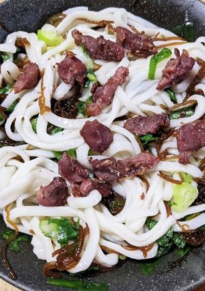 砂肝ネギポン酢もずくうどん257kcal-レシピのメイン写真