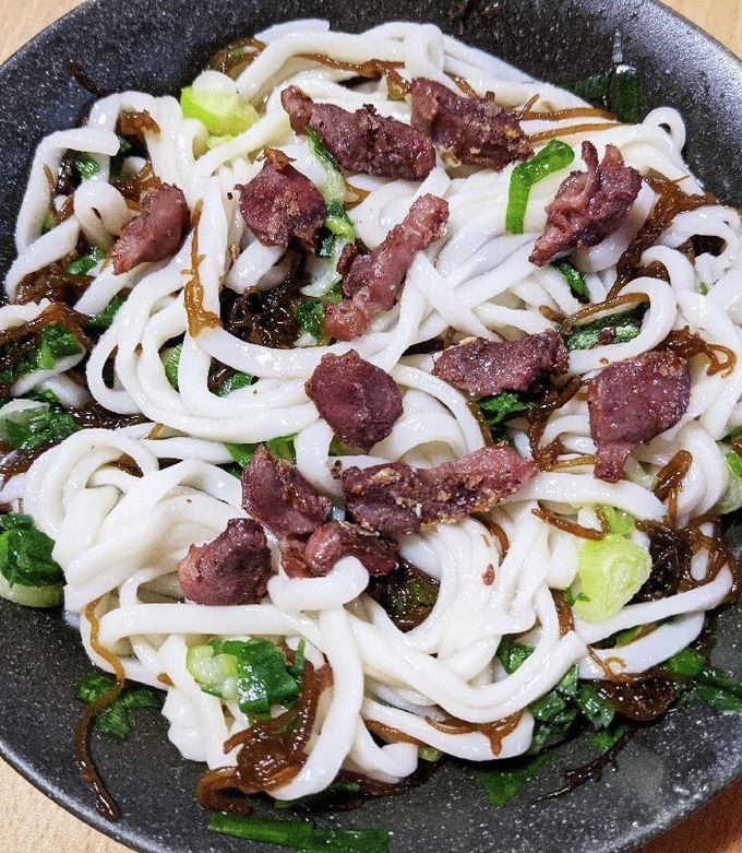 砂肝ネギポン酢もずくうどん257kcal-レシピのメイン写真
