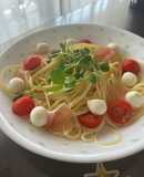 ミニトマトとチーズの冷製パスタ♡簡単！♡