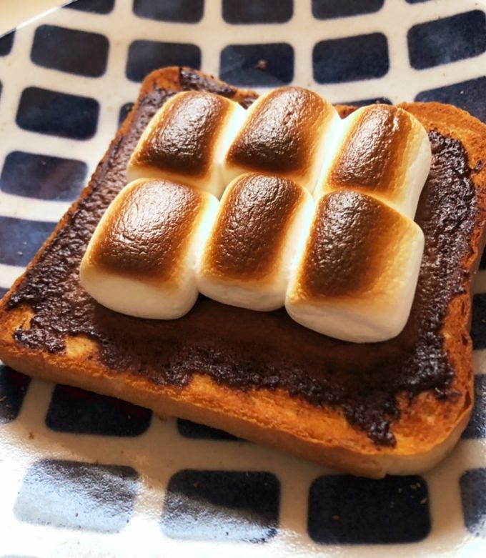 ヌテラとマシュマロのトースト by 手紙魔まみです 【クックパッド