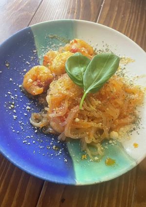 海老とトマトのしらたきパスタ-レシピのメイン写真