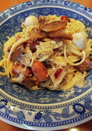 いぶりがっこクリームチーズの味噌パスタ-レシピのメイン写真