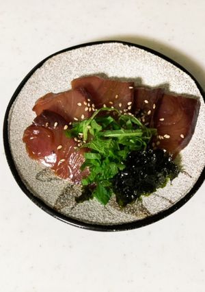 魚の漬け汁(刺身用ブリを使用)-レシピのメイン写真
