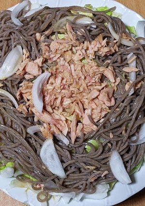 レタス玉ねぎツナサラダそば276kcal-レシピのメイン写真