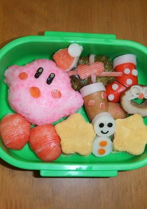 キャラ弁　星のカービィーのクリスマス-レシピのメイン写真