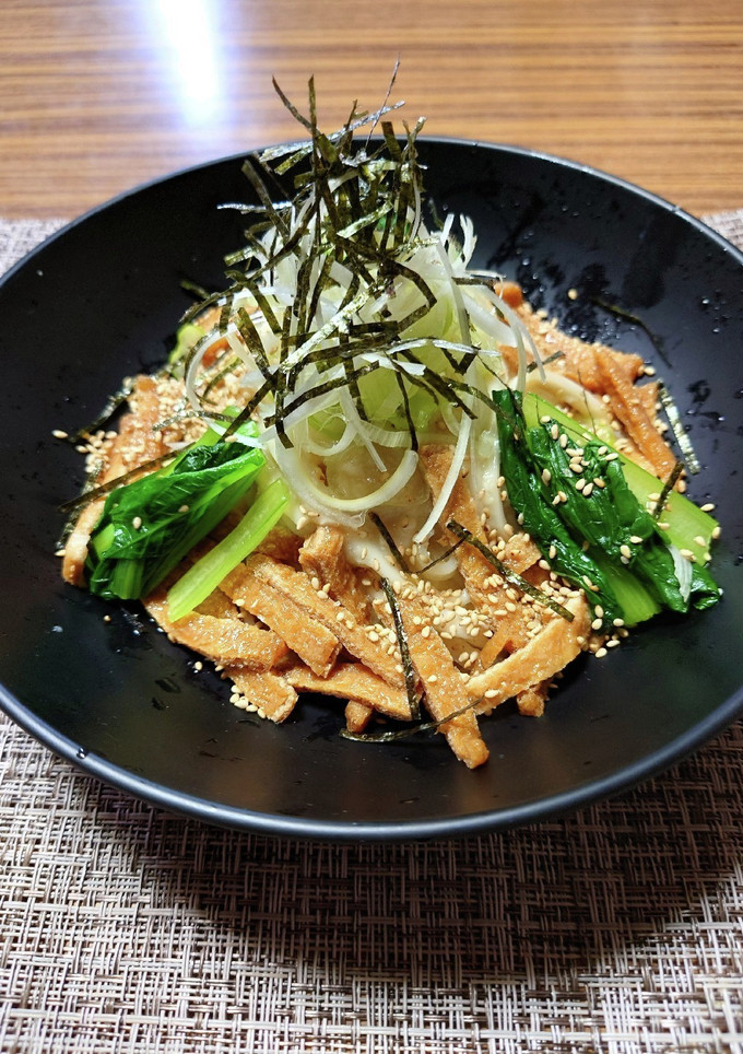 ヨウサマの減塩油揚げのパスタ風冷製うどん-レシピのメイン写真