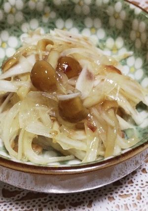 冷☆なめこと新玉ねぎのおかか和え-レシピのメイン写真